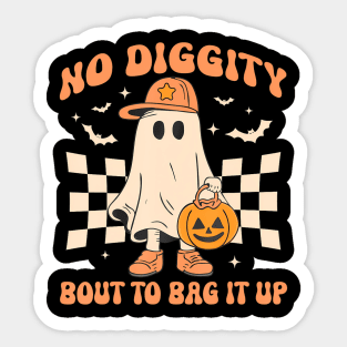 Halloween Ghost Bout to Bag it Up Toddler Kids Sticker